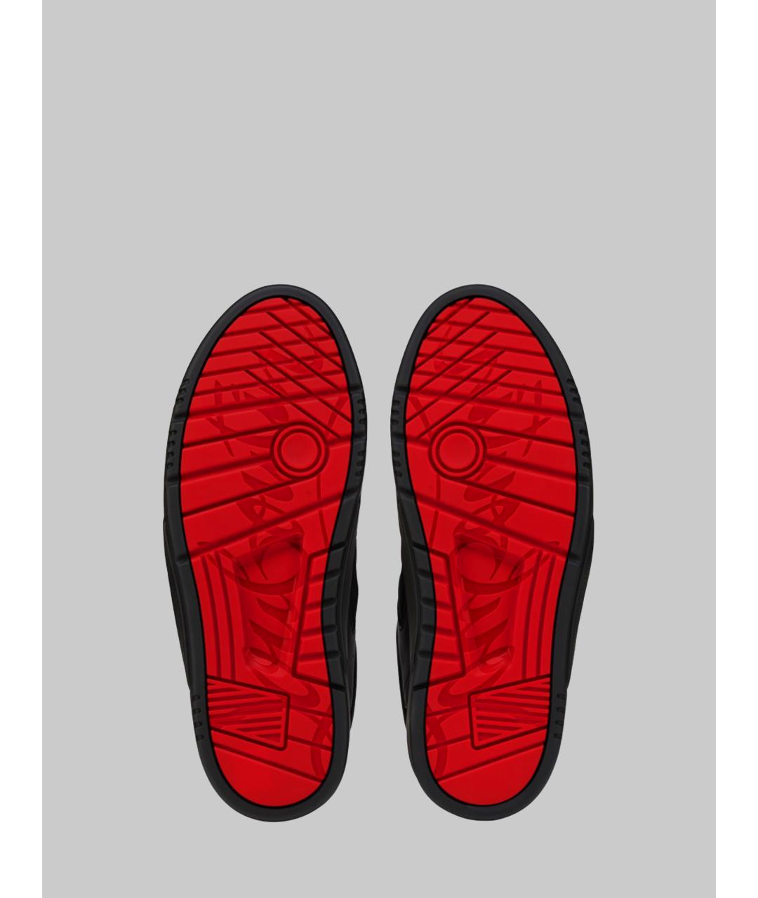 CHRISTIAN LOUBOUTIN Черные замшевые низкие кроссовки / кеды, фото 5