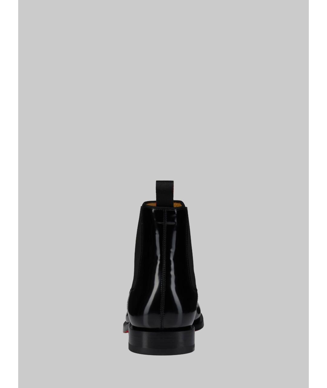 CHRISTIAN LOUBOUTIN Черные высокие ботинки из лакированной кожи, фото 4