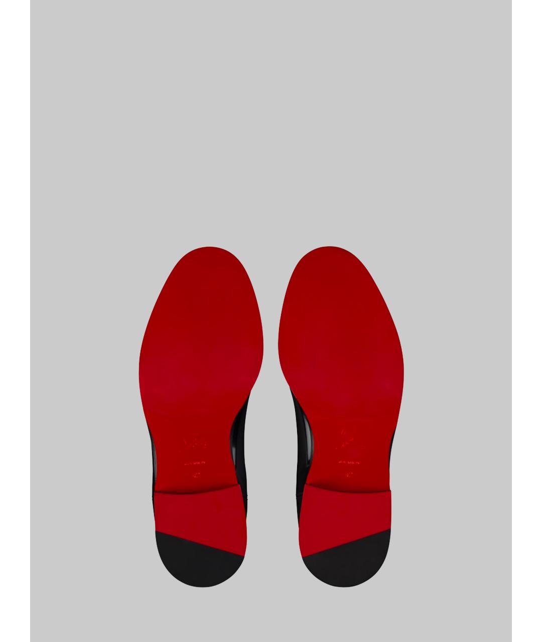 CHRISTIAN LOUBOUTIN Черные высокие ботинки из лакированной кожи, фото 5