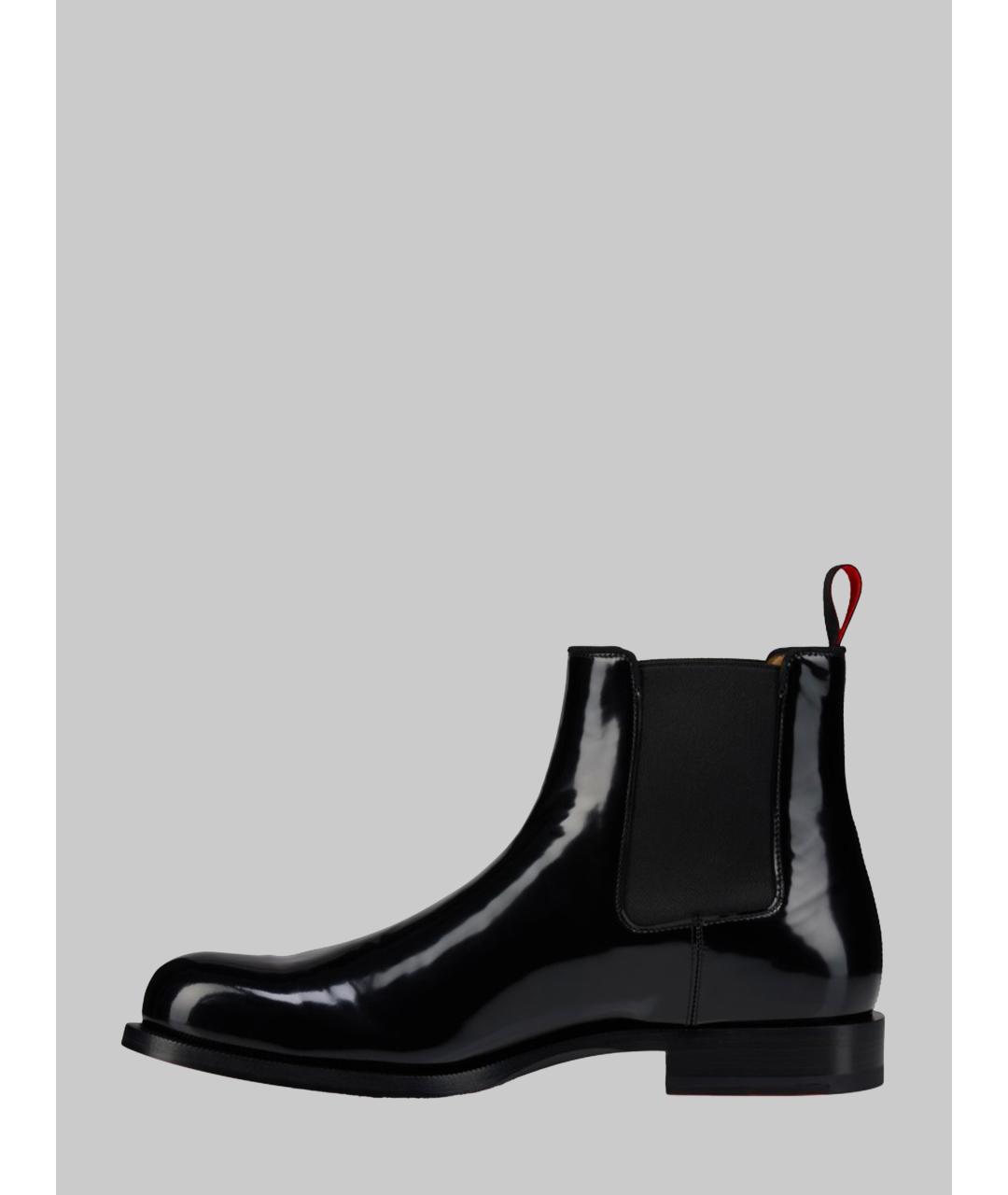 CHRISTIAN LOUBOUTIN Черные высокие ботинки из лакированной кожи, фото 3