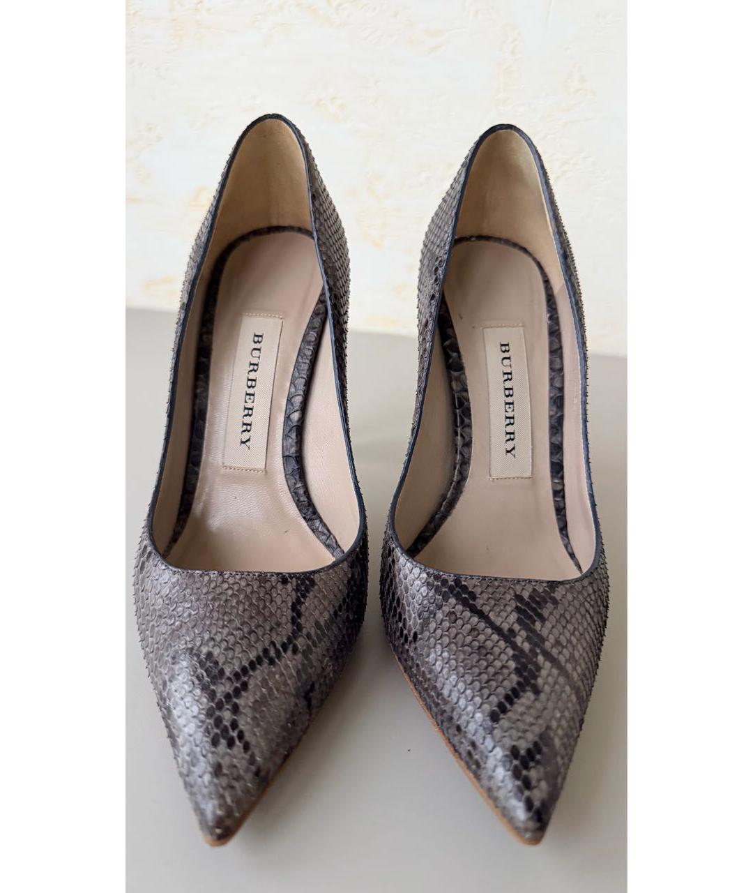 BURBERRY Антрацитовые туфли из экзотической кожи, фото 2