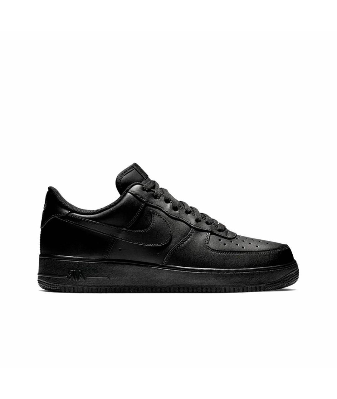 NIKE Черные кожаные низкие кроссовки / кеды, фото 6