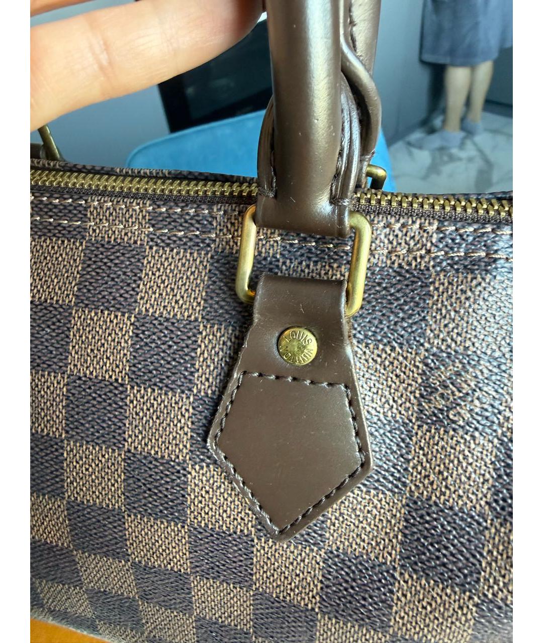 LOUIS VUITTON Коричневая сумка с короткими ручками из канвы, фото 4