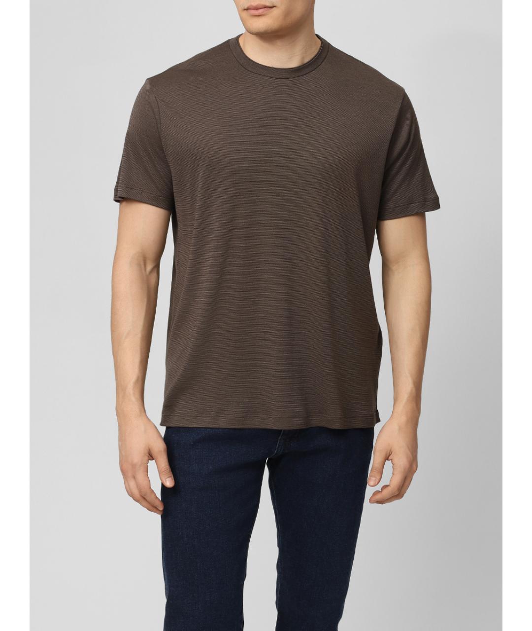 PAUL & SHARK Коричневая хлопковая футболка, фото 4