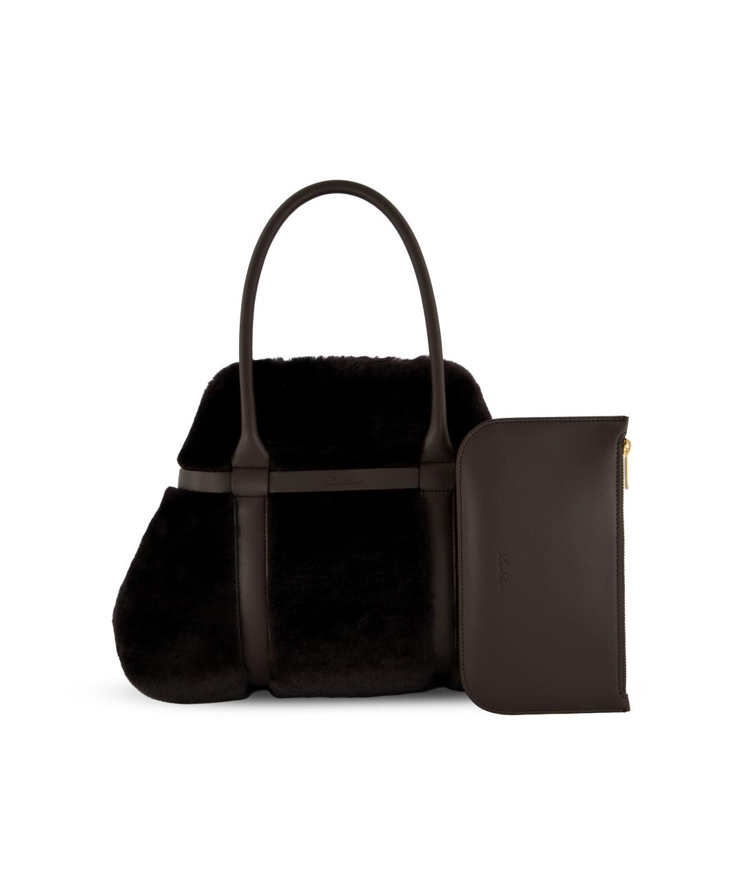 LORO PIANA Коричневая меховая сумка тоут, фото 5