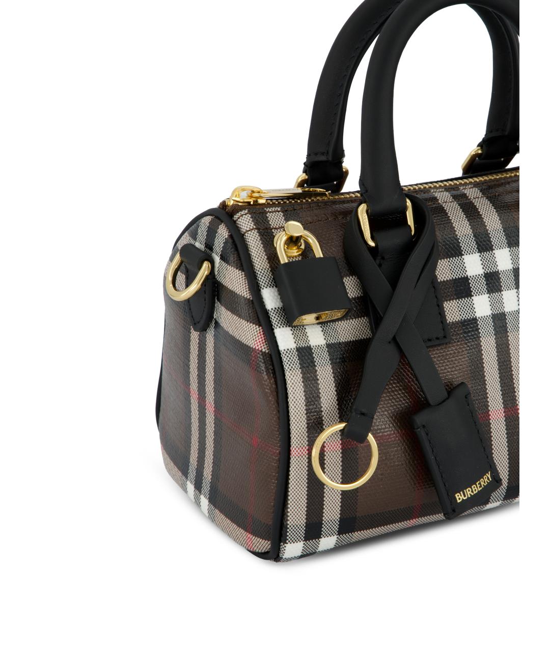 BURBERRY Коричневая хлопковая сумка тоут, фото 4