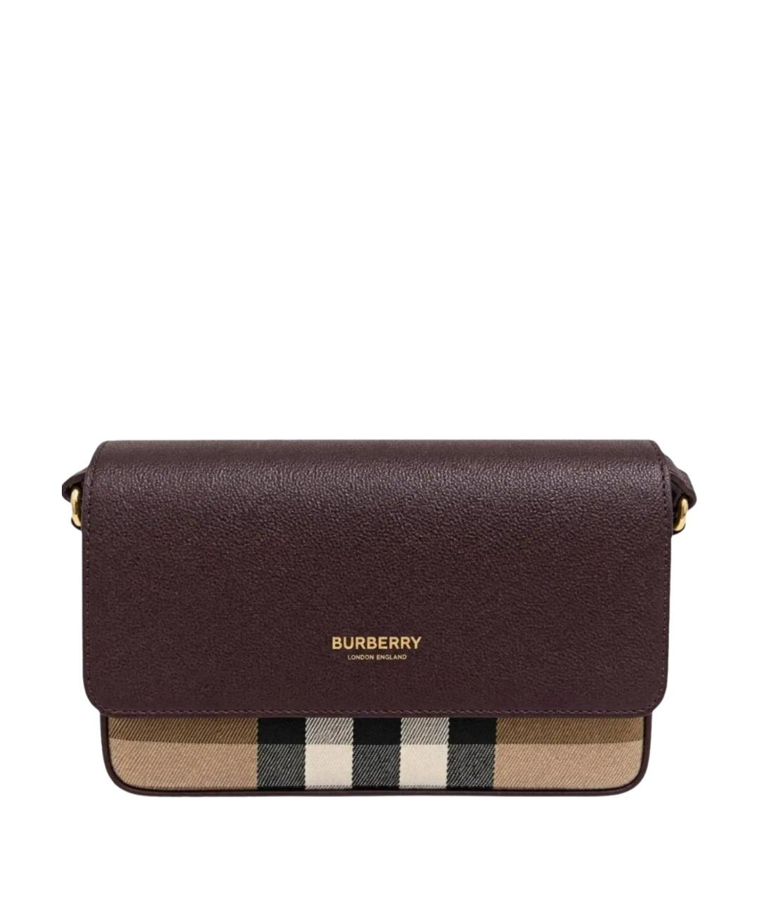 BURBERRY Бордовая кожаная сумка через плечо, фото 1