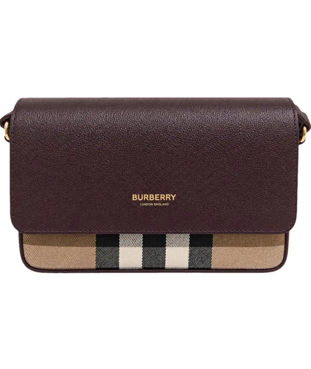 BURBERRY Бордовая кожаная сумка через плечо, фото 6