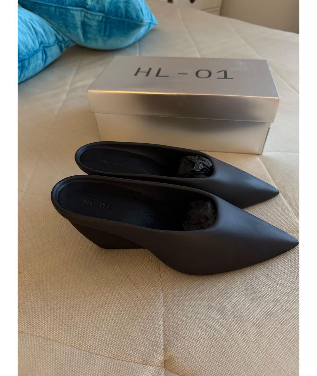 YEEZY Черные резиновые мюли, фото 5