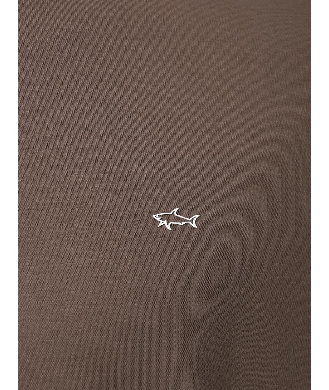 PAUL & SHARK Коричневая хлопковая футболка, фото 6
