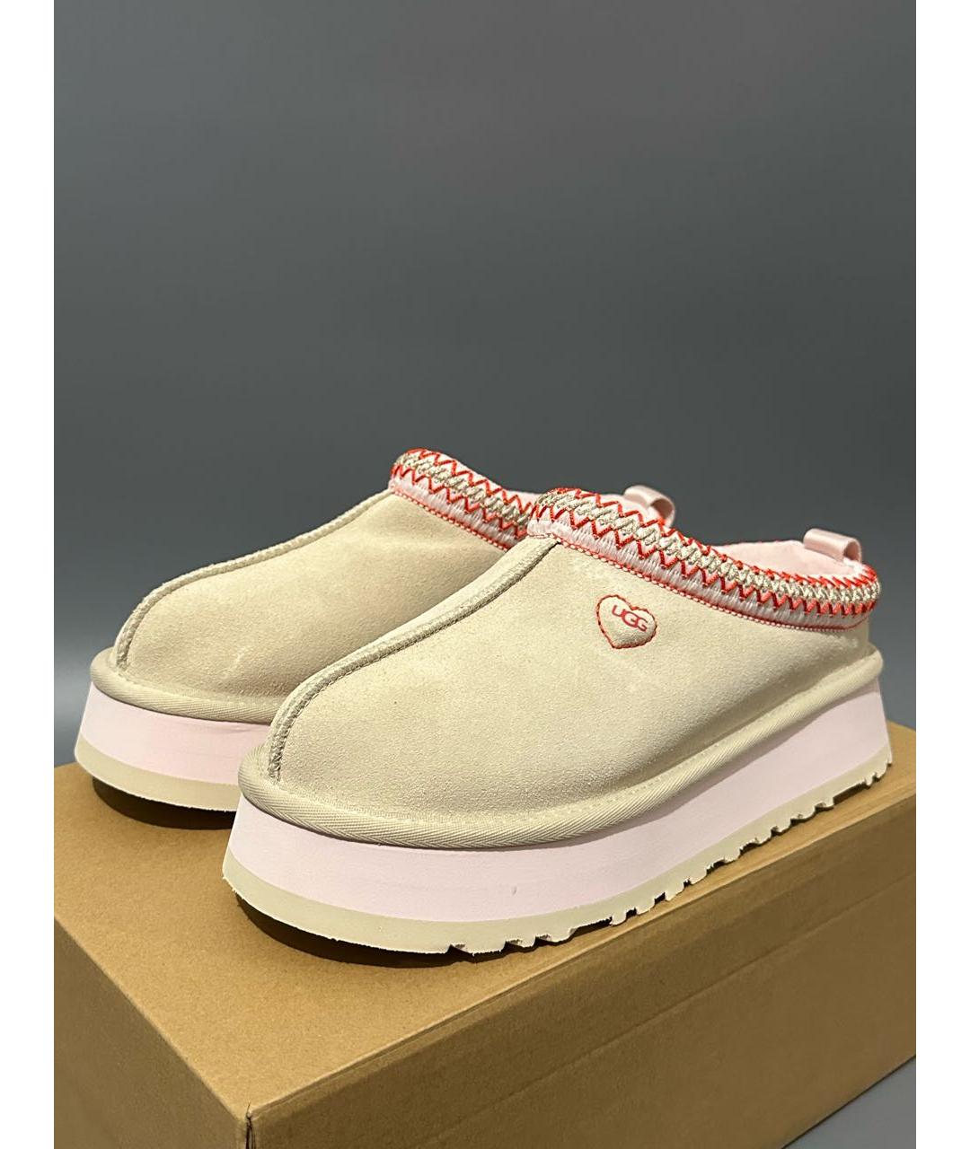 UGG Бежевые замшевые сабо, фото 2