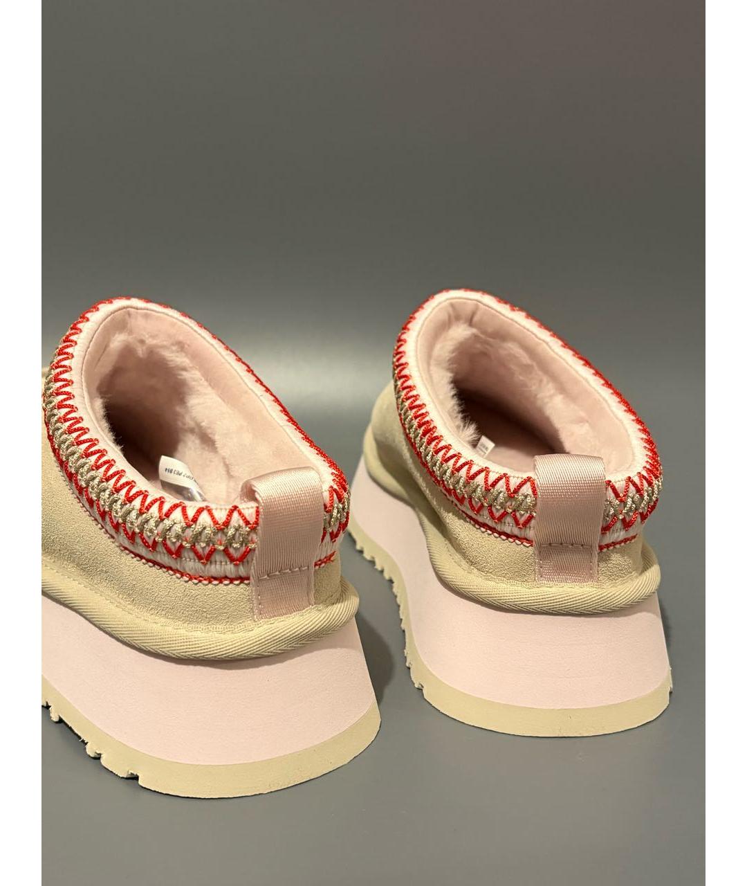 UGG Бежевые замшевые сабо, фото 4