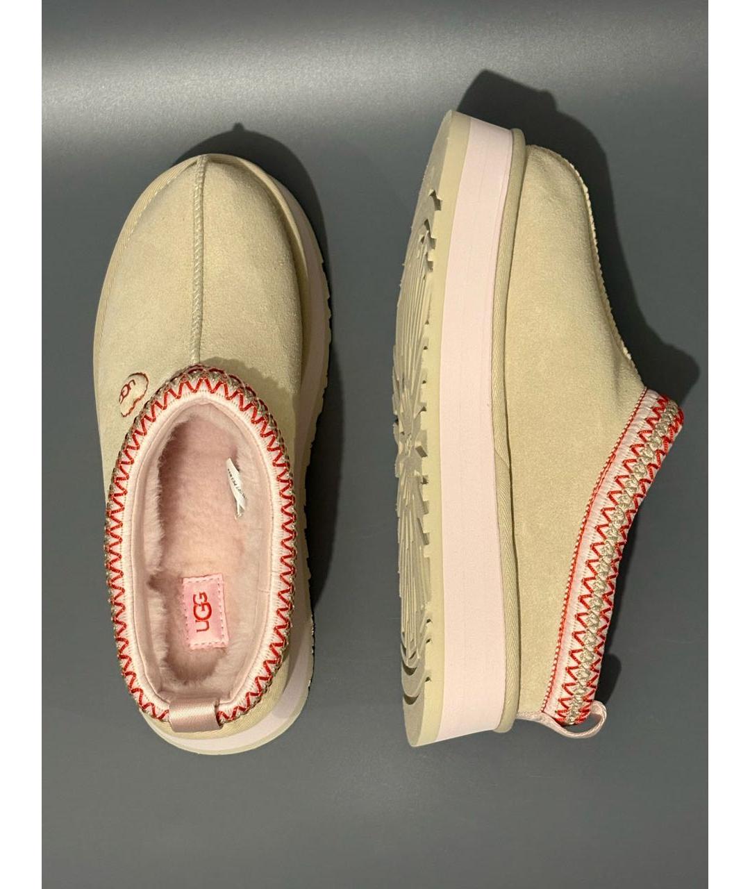 UGG Бежевые замшевые сабо, фото 3