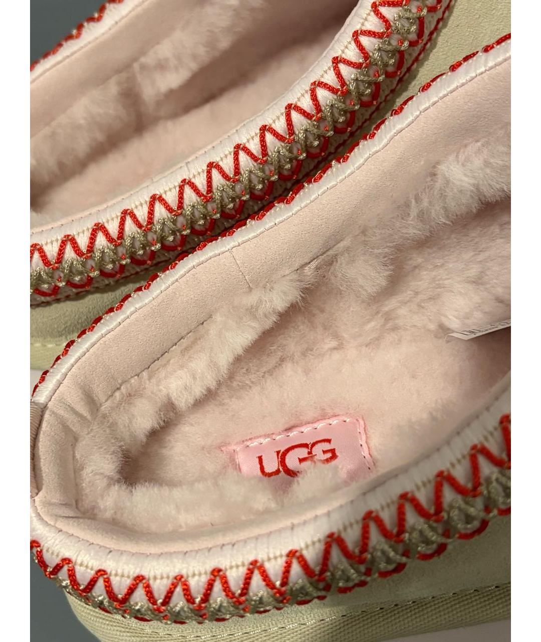 UGG Бежевые замшевые сабо, фото 6