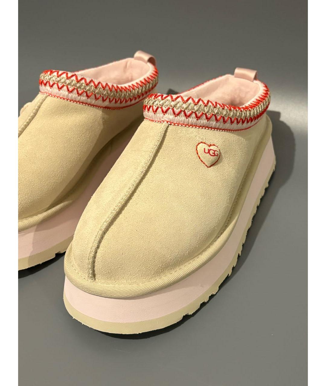 UGG Бежевые замшевые сабо, фото 2