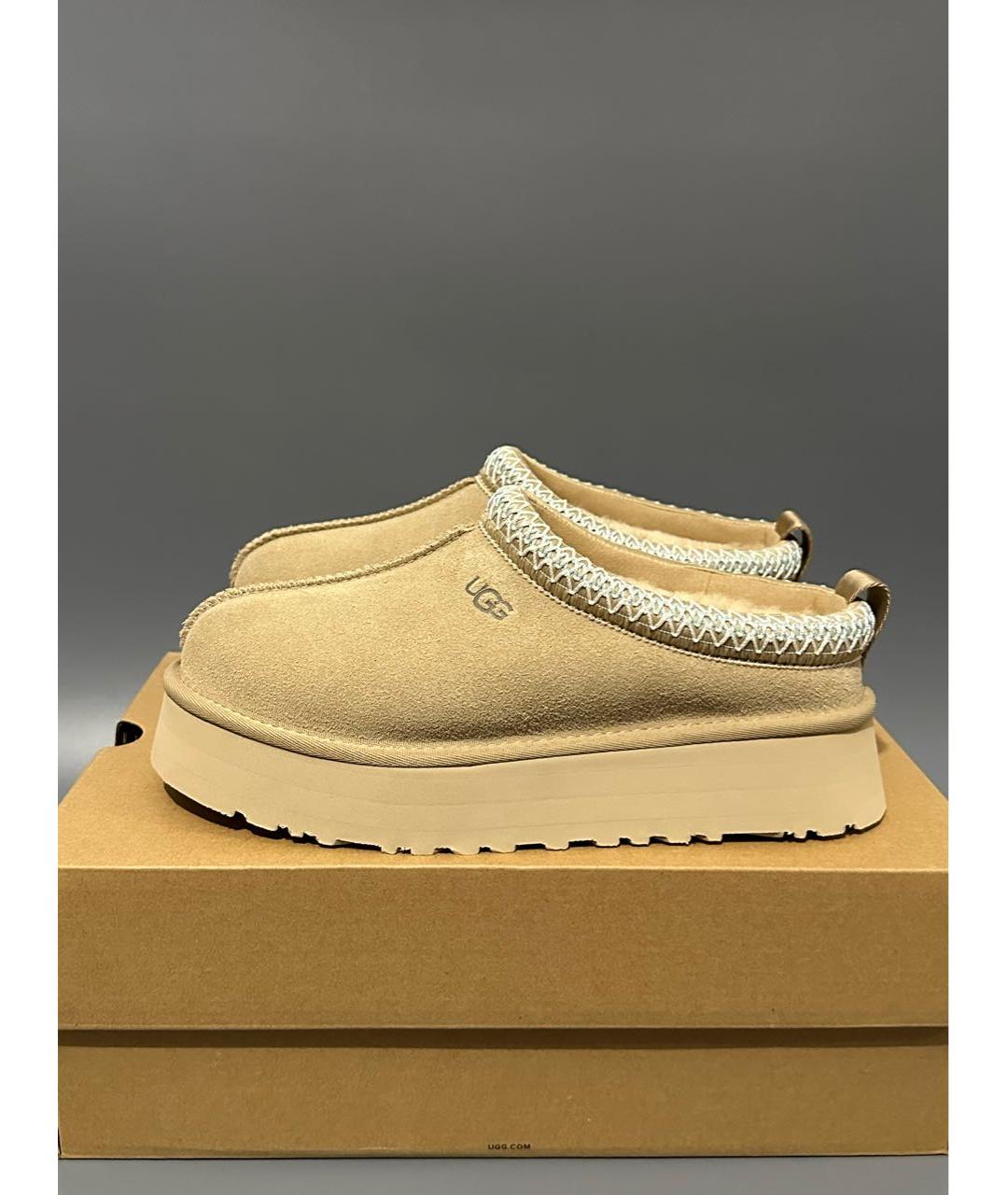UGG Бежевые замшевые сабо, фото 2