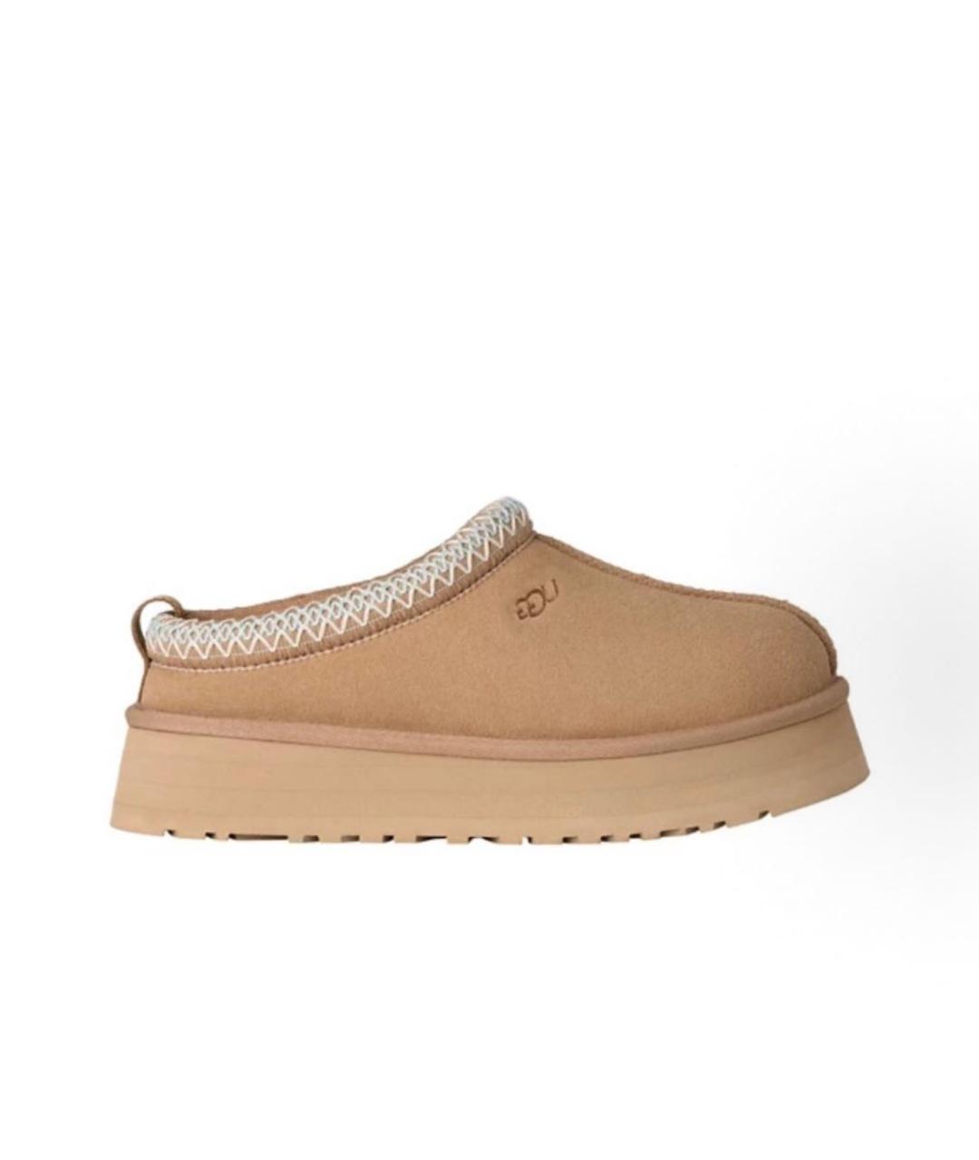 UGG Бежевые замшевые сабо, фото 4