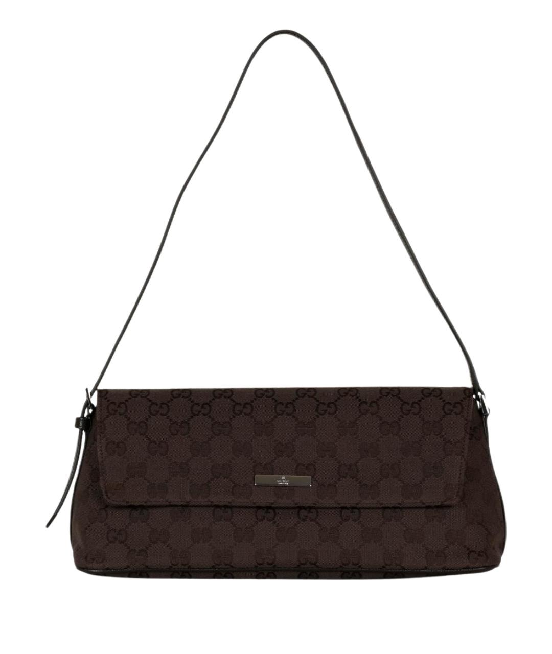 GUCCI Коричневая сумка через плечо из канвы, фото 1
