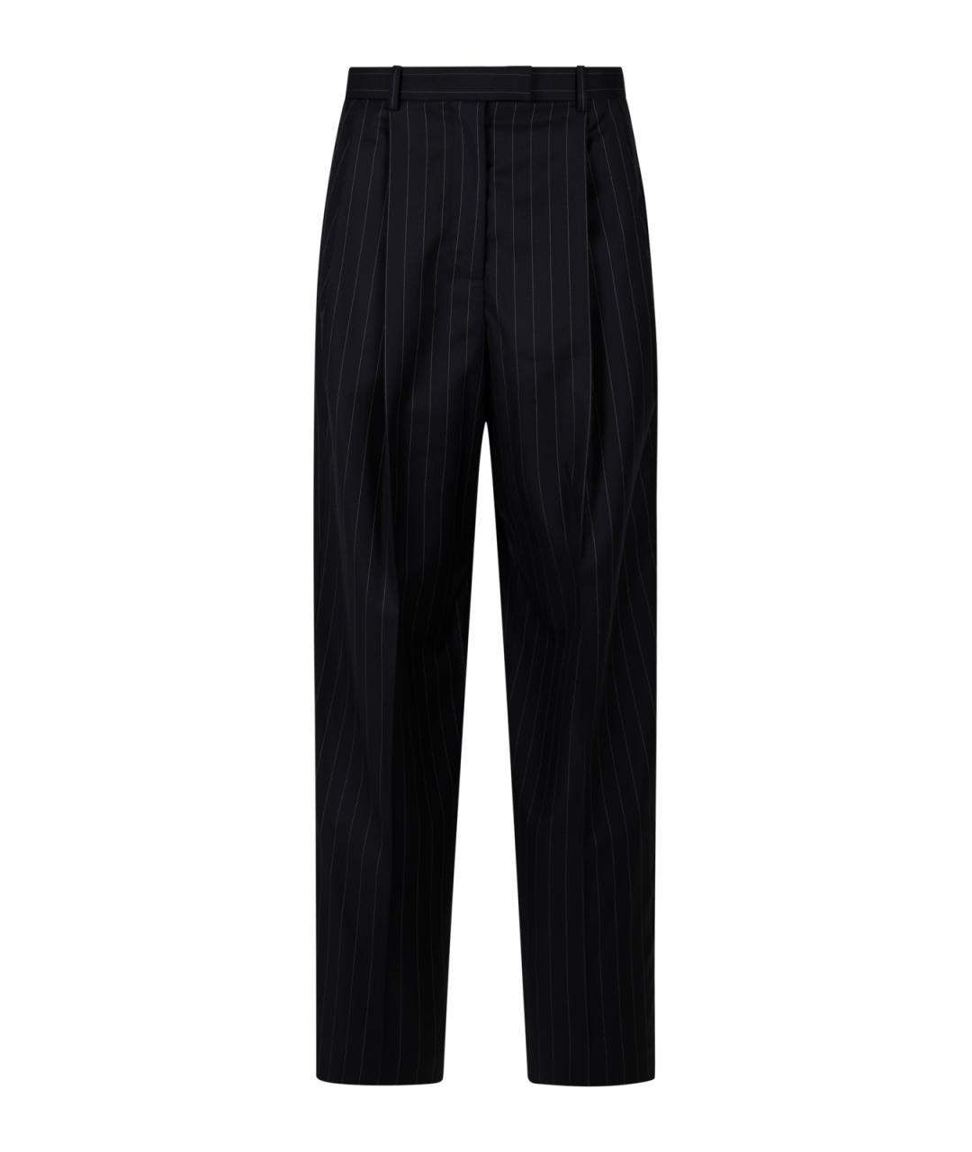 GIVENCHY Темно-синие шерстяные прямые брюки, фото 1