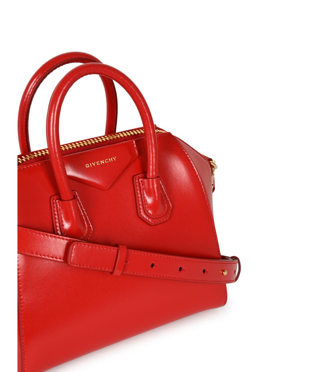 GIVENCHY Красная кожаная сумка тоут, фото 3