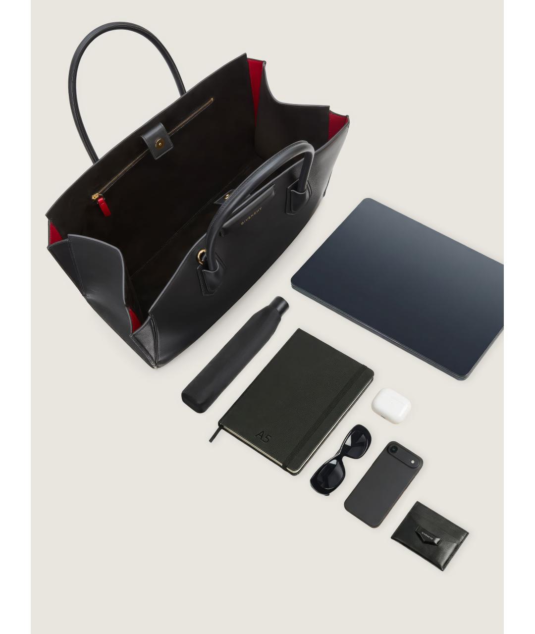 GIVENCHY Черная кожаная сумка тоут, фото 8