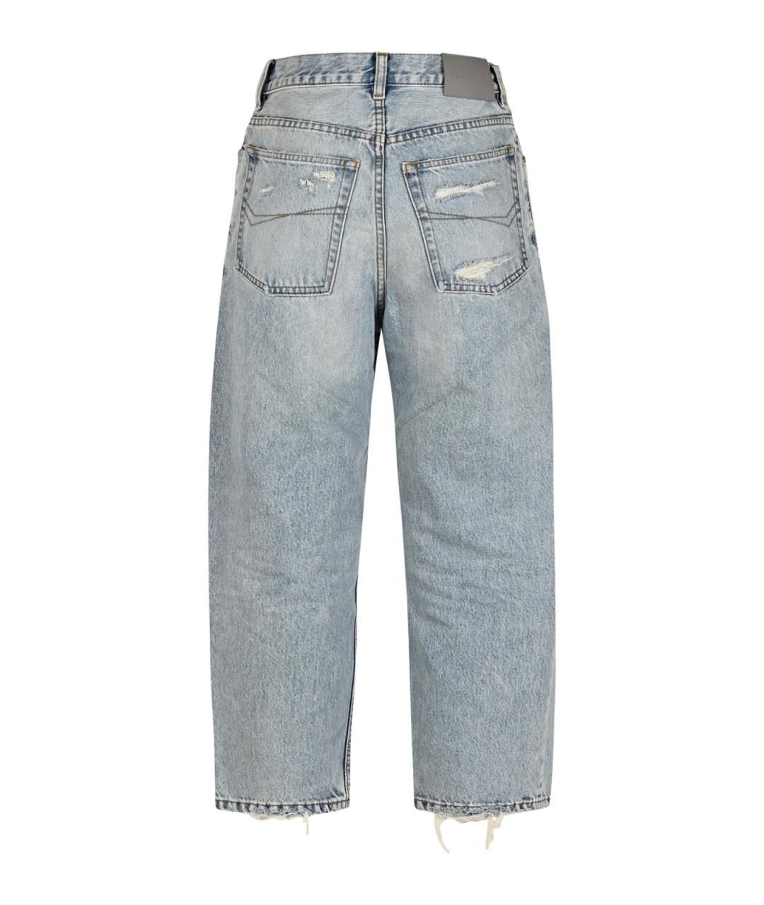 BALENCIAGA Голубые хлопковые прямые джинсы, фото 2