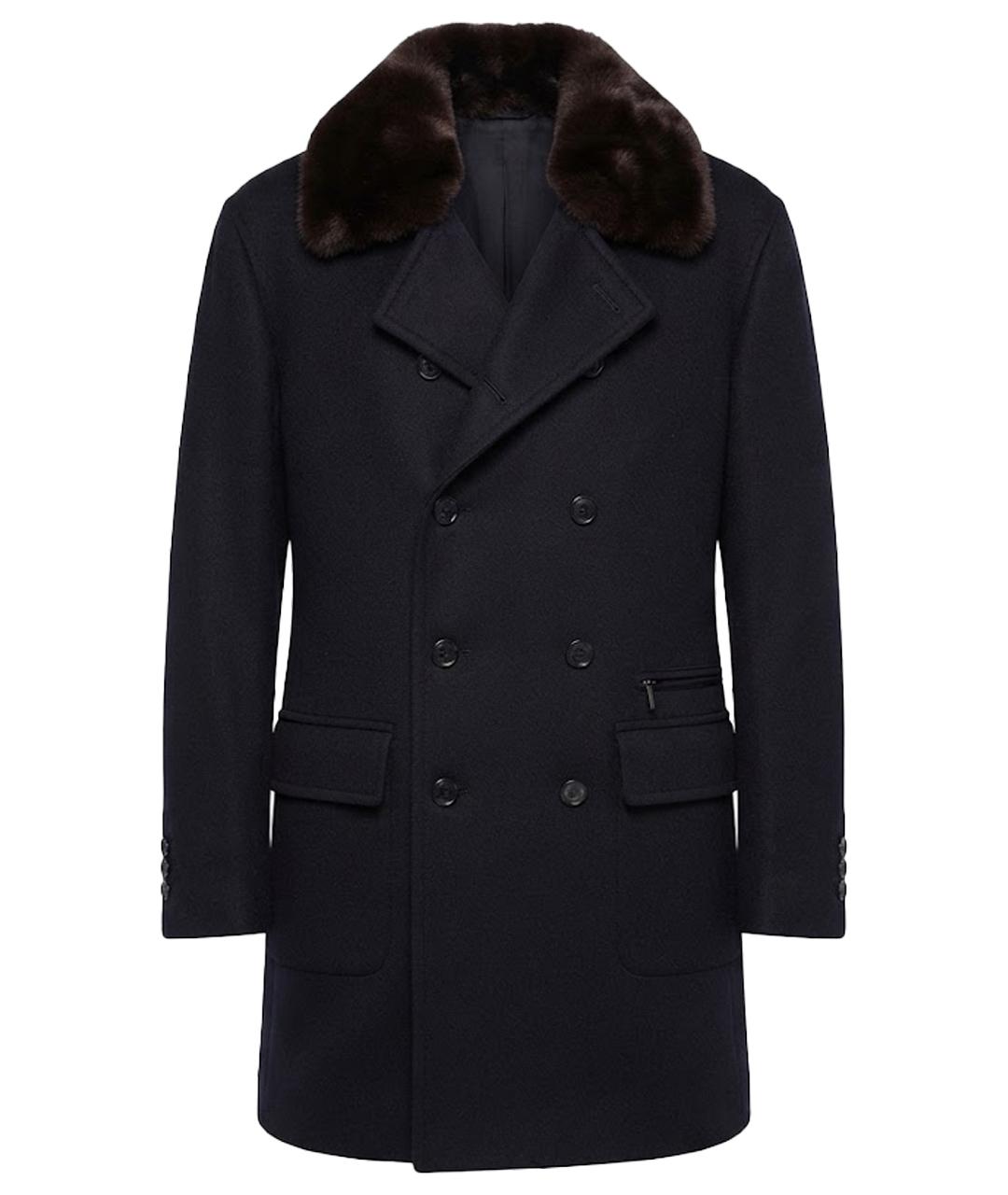 BRIONI Темно-синее пальто, фото 1