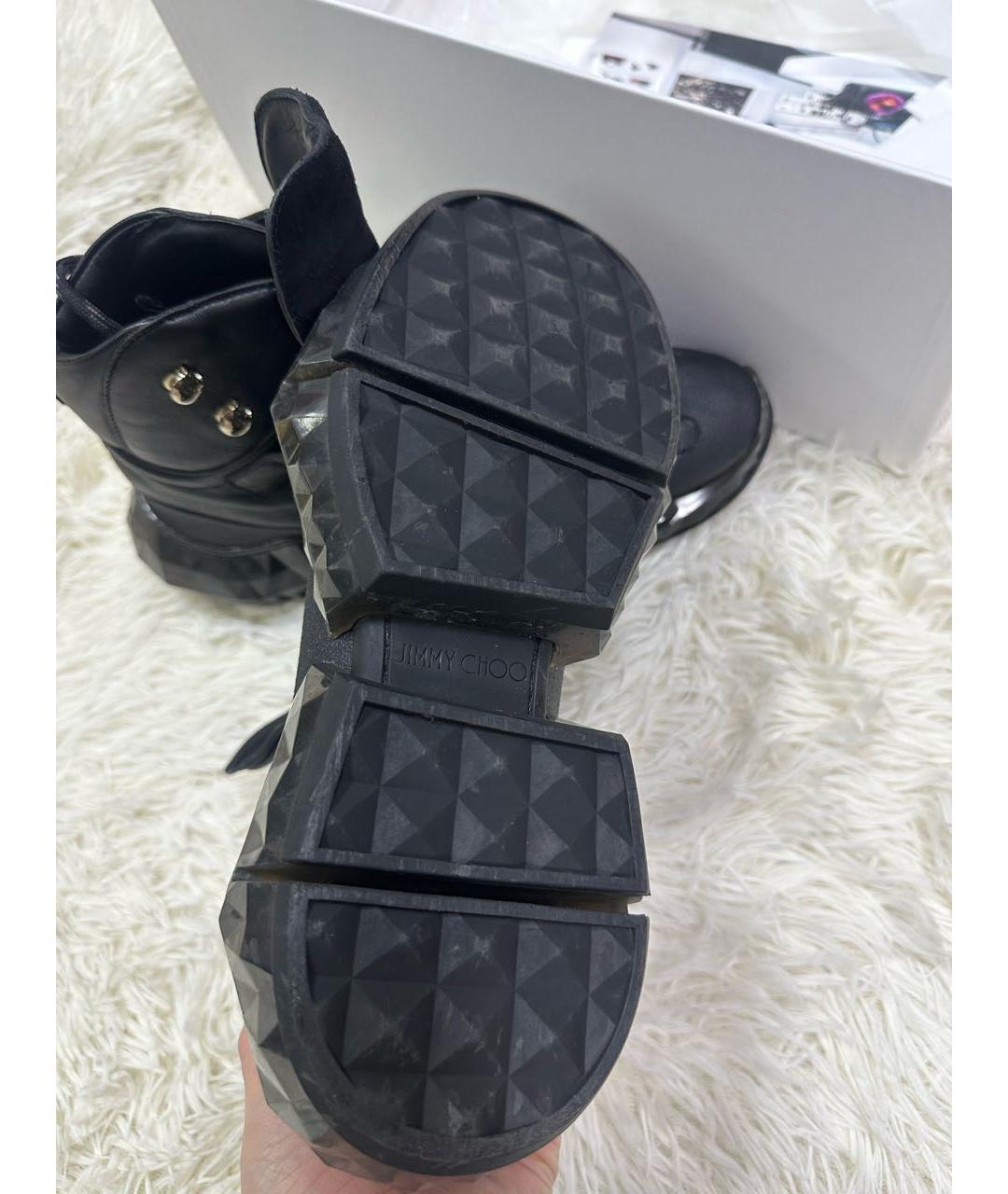 JIMMY CHOO Черные кожаные ботинки, фото 4