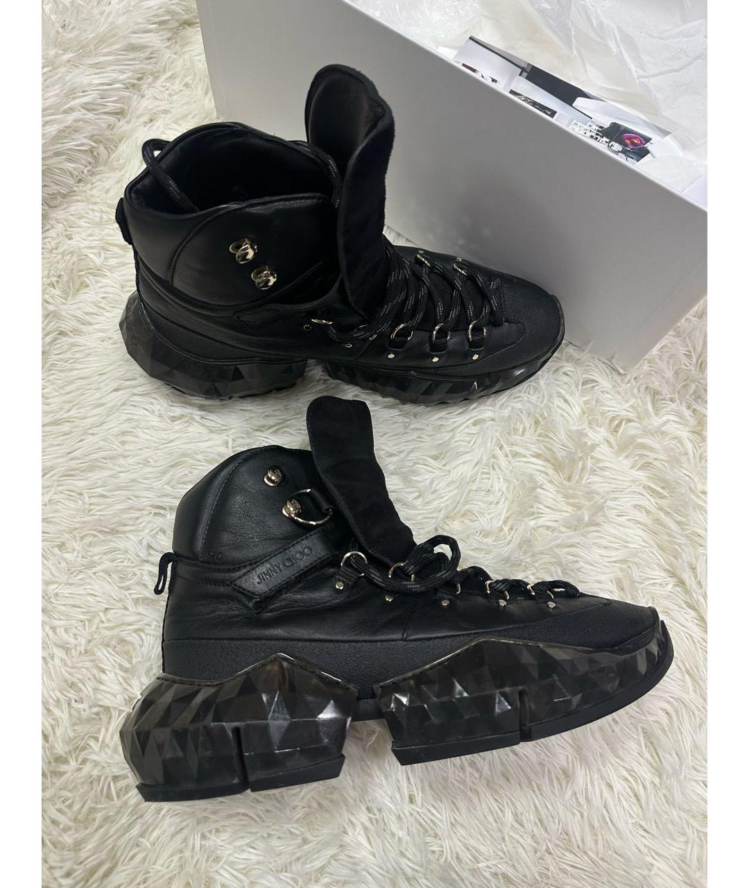 JIMMY CHOO Черные кожаные ботинки, фото 3