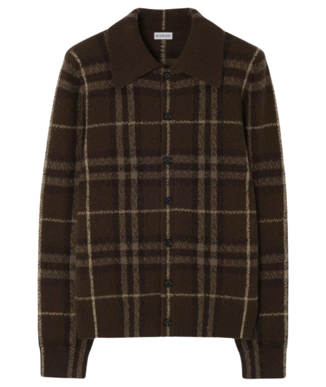 BURBERRY Коричневый кашемировый кардиган, фото 1