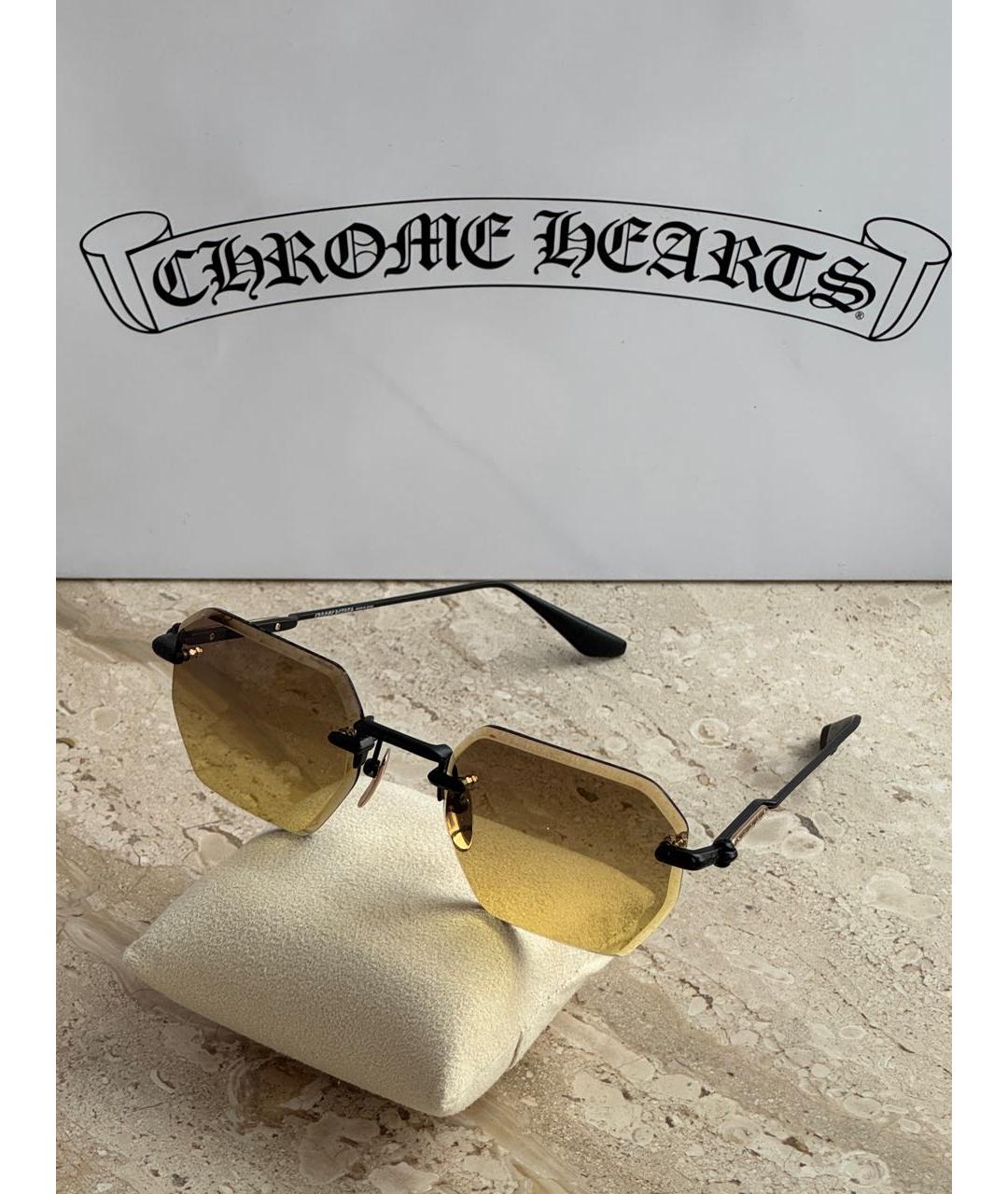 CHROME HEARTS Коричневые металлические солнцезащитные очки, фото 2