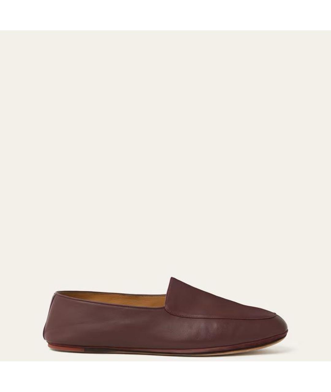 LORO PIANA Бордовые кожаные лоферы, фото 8