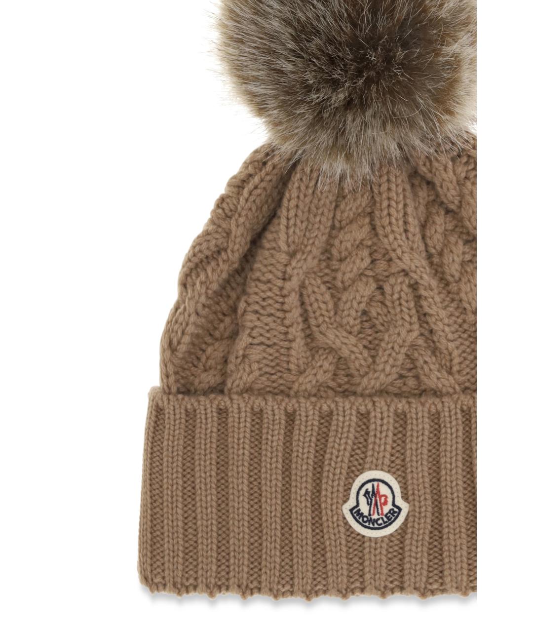 MONCLER Хаки шерстяная шапка, фото 3