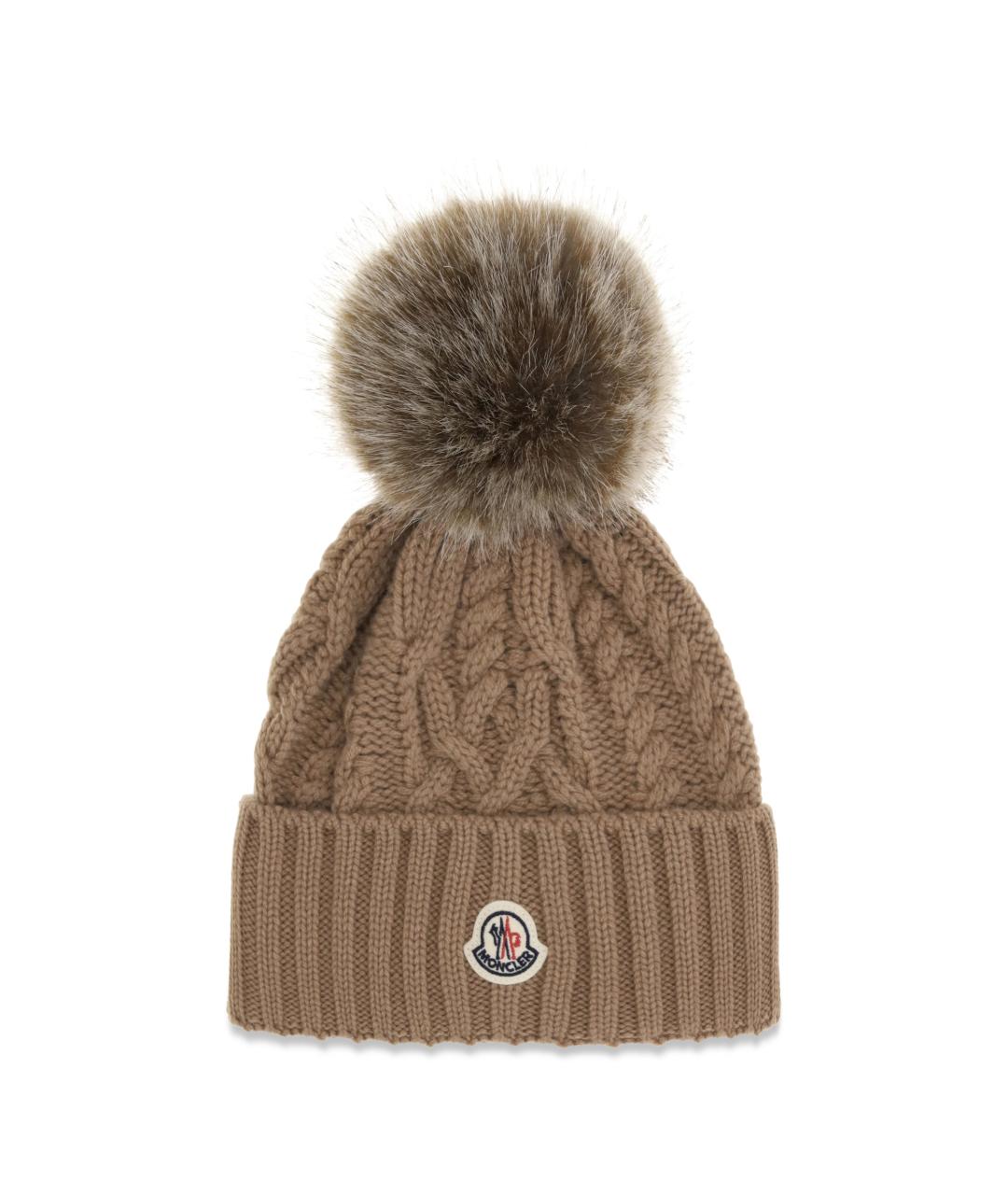 MONCLER Хаки шерстяная шапка, фото 1