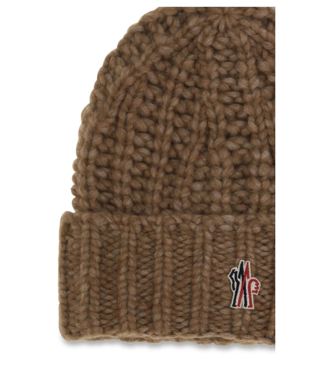 MONCLER GRENOBLE Хаки шерстяная шапка, фото 3