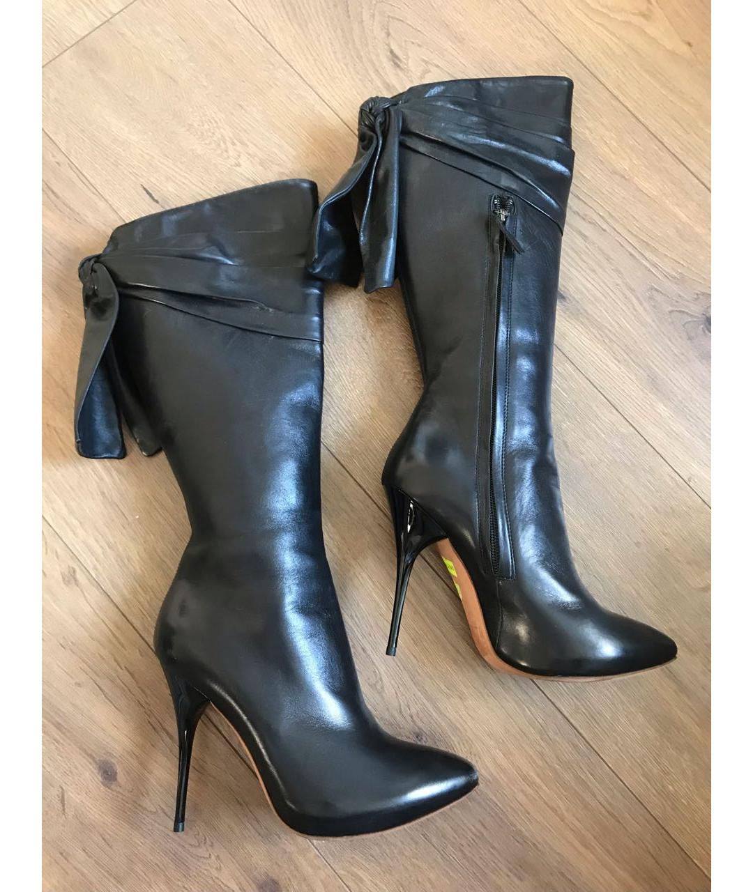 ALEXANDER MCQUEEN Черные кожаные сапоги, фото 2