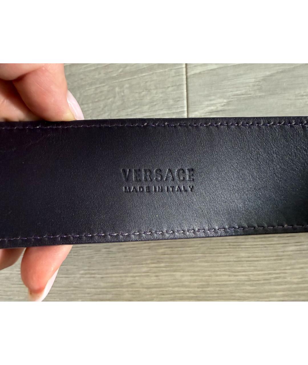 VERSACE Фиолетовый кожаный ремень, фото 4