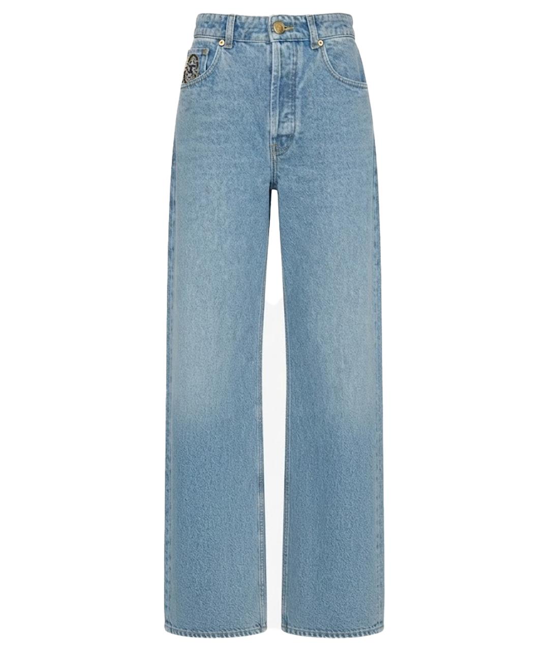 CHANEL Голубые хлопковые прямые джинсы, фото 1