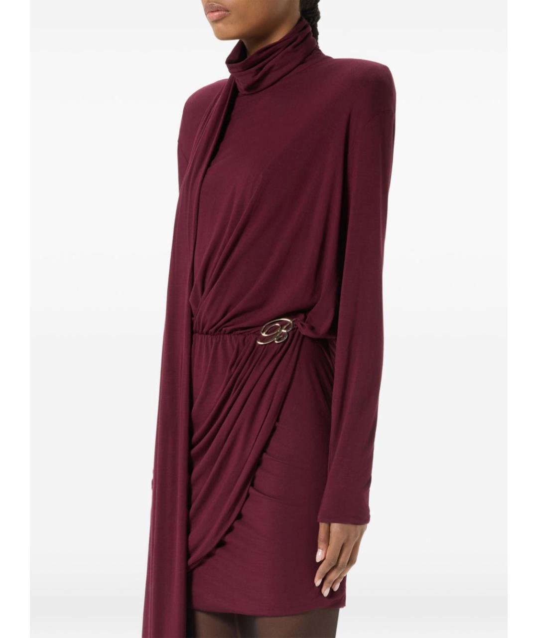BLUMARINE Бордовое коктейльное платье, фото 4