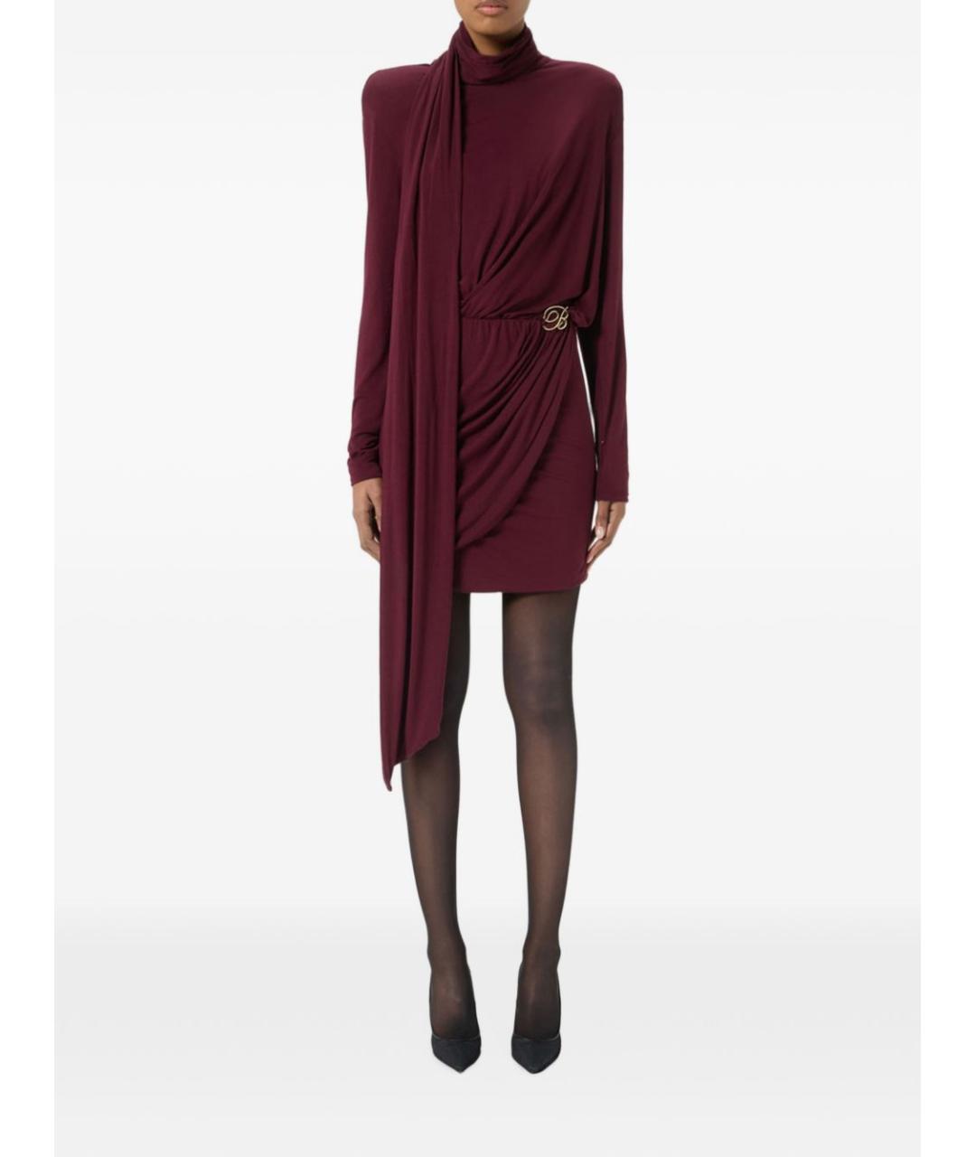 BLUMARINE Бордовое коктейльное платье, фото 3