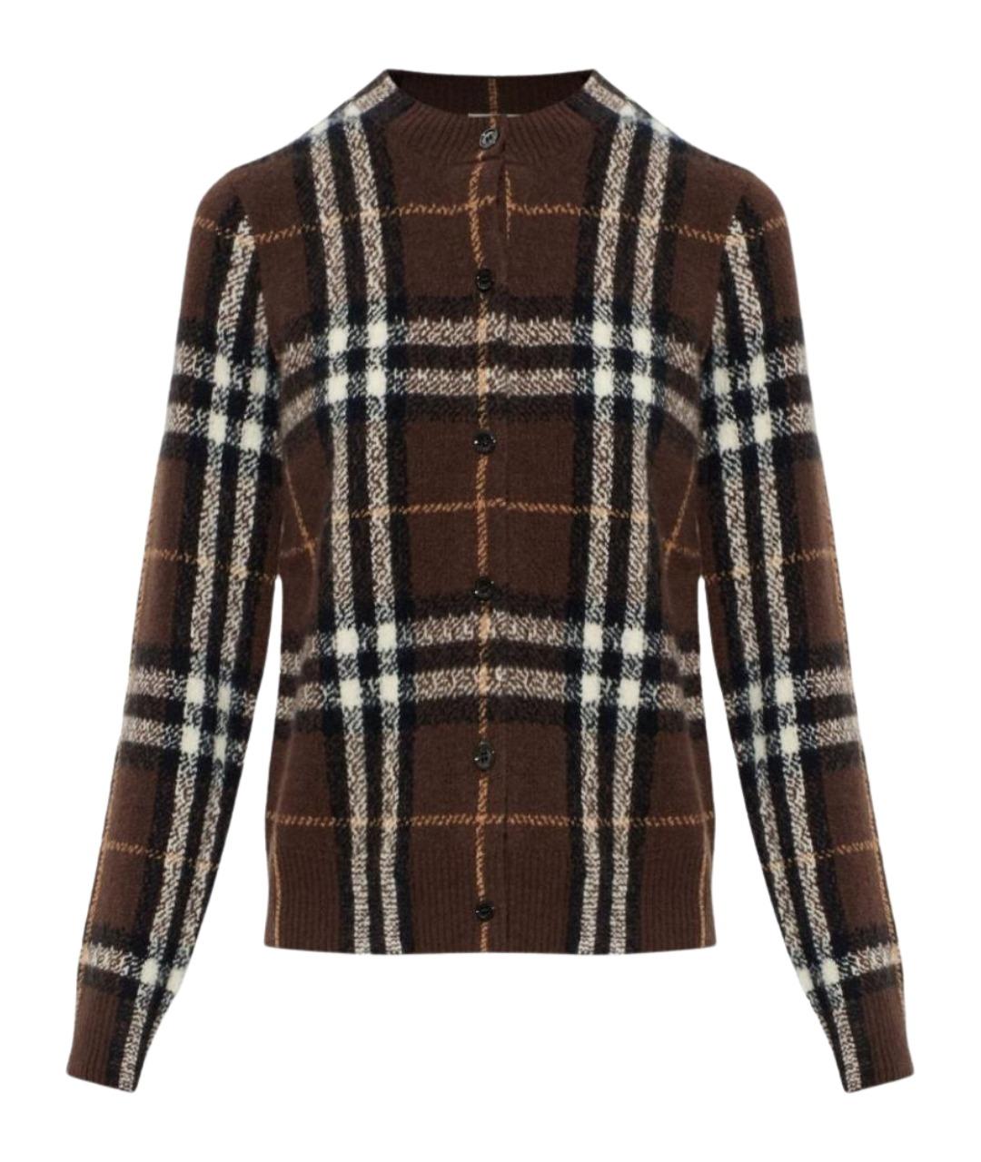 BURBERRY Коричневый кашемировый кардиган, фото 1