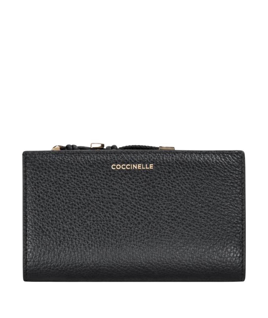 COCCINELLE Черный кожаный кошелек, фото 1