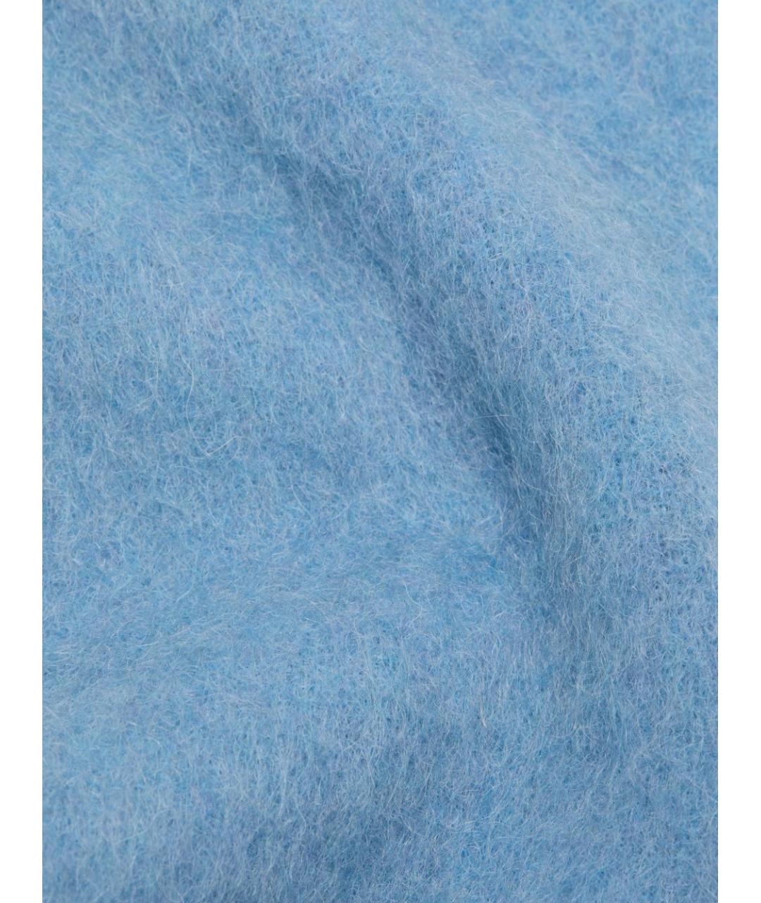 ACNE STUDIOS Голубой шерстяной шарф, фото 2