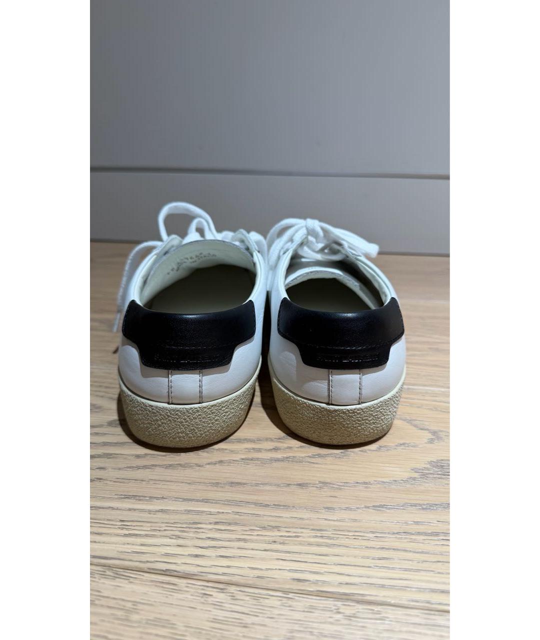 SAINT LAURENT Белые кожаные кеды, фото 4