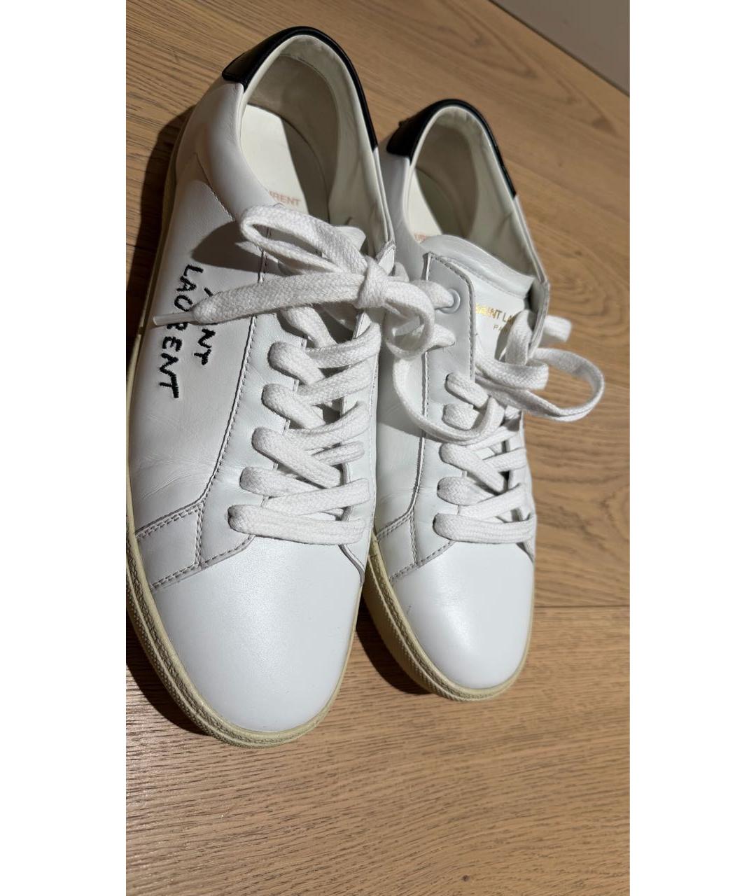 SAINT LAURENT Белые кожаные кеды, фото 3