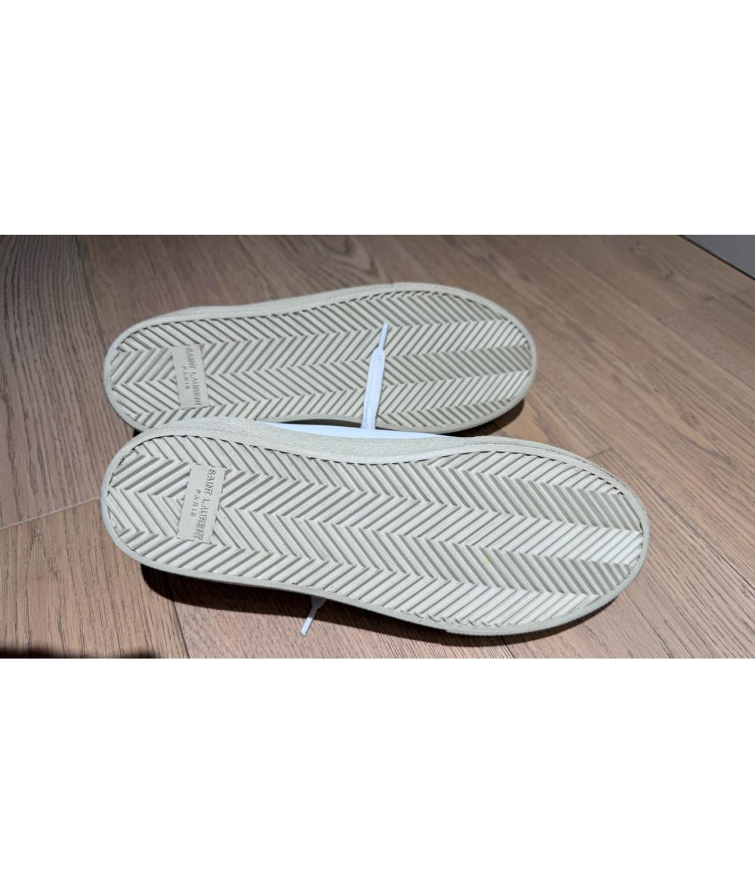 SAINT LAURENT Белые кожаные кеды, фото 5