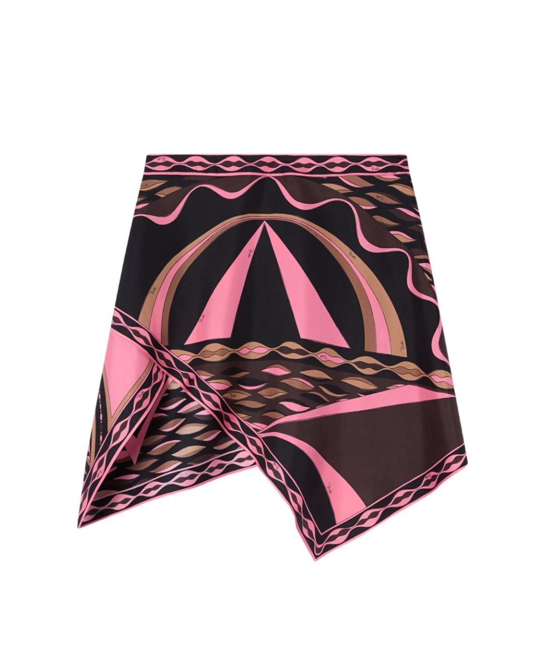 PUCCI Коричневая шелковая юбка мини, фото 3