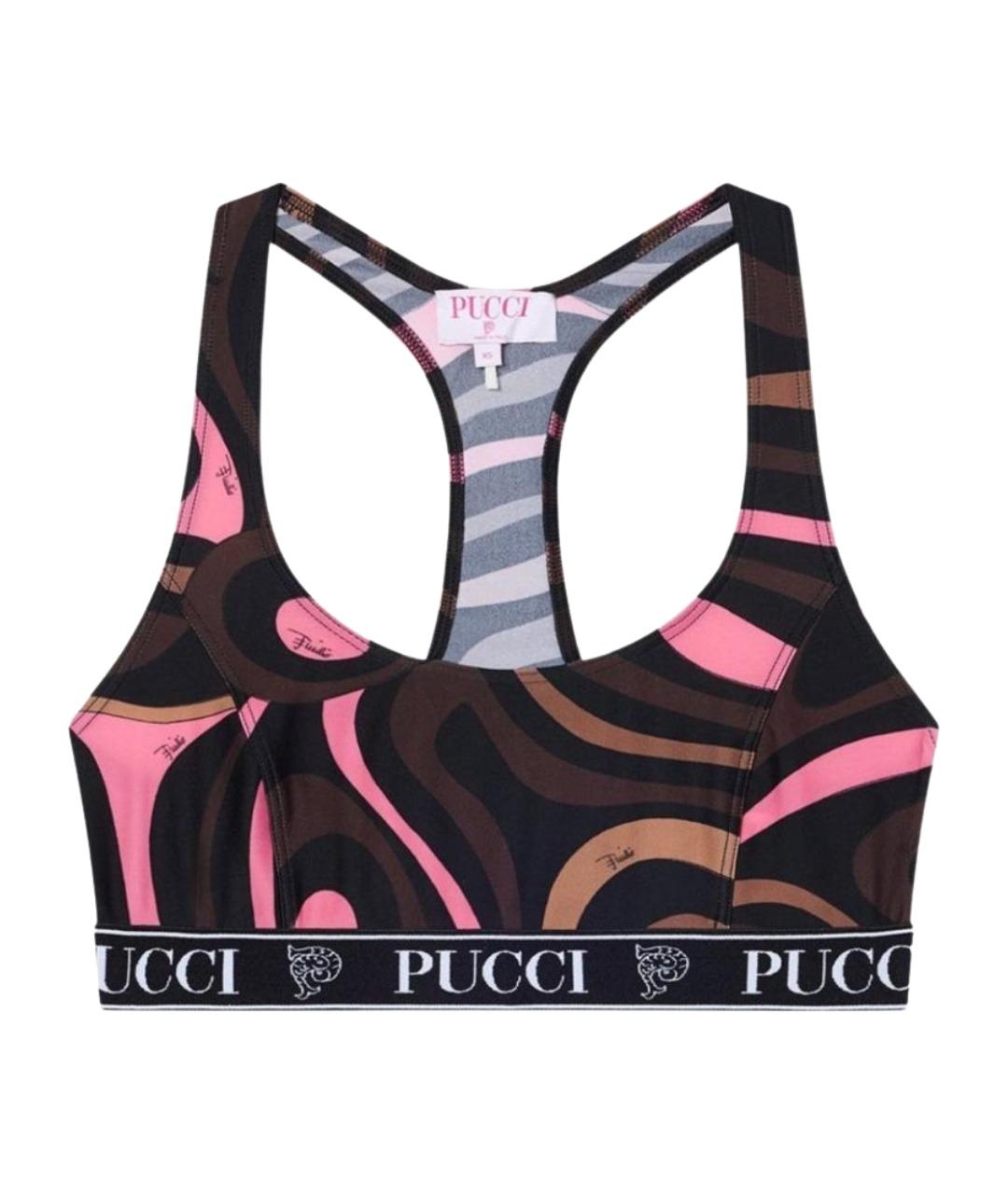 PUCCI Коричневая синтетическая майка, фото 1