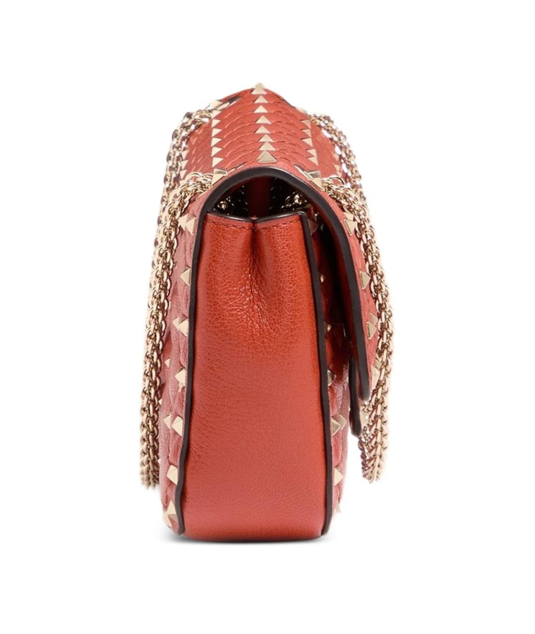 VALENTINO Оранжевая кожаная сумка через плечо, фото 5