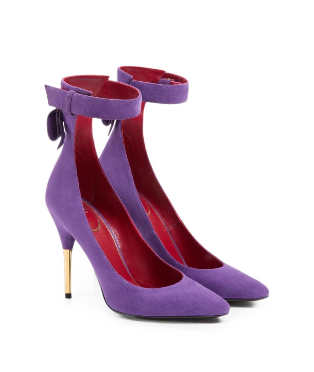 VALENTINO Фиолетовые замшевые туфли, фото 6